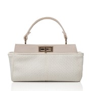 My Lovely Bag Elite / pletivo sitno bijelo t. + teks. s. bež d. / zlato